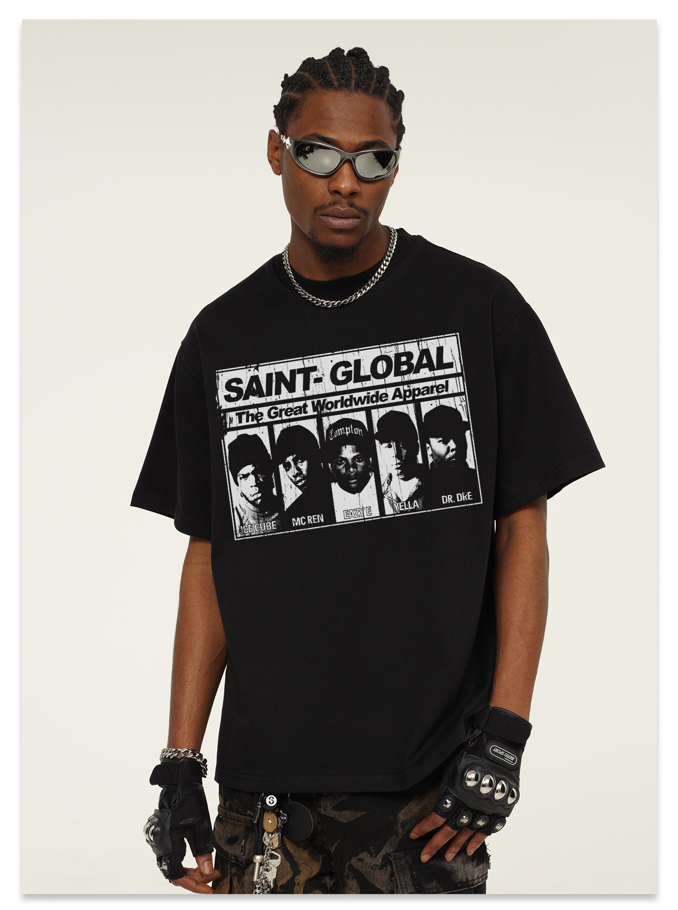 G.Z邁阿密南岸𝔾𝕣𝕠𝕦𝕟𝕕ℤ𝕖𝕣𝕠®✥南裝大佬✥ 美式嘻哈水洗重磅數男女中性N.W.A短袖上衣T-Shirt(亞洲版型)