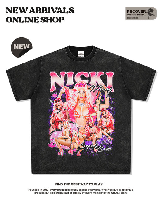 G.Z邁阿密南岸✥𝔾𝕣𝕠𝕦𝕟𝕕ℤ𝕖𝕣𝕠®✥2025年南裝大佬/美式嘻哈寬鬆重磅數NickiMinaA款男女中性T-Shirt上衣