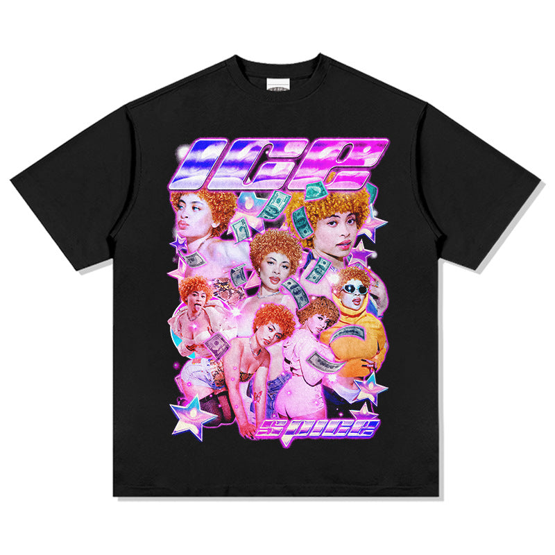 G.Z邁阿密南岸✥𝔾𝕣𝕠𝕦𝕟𝕕ℤ𝕖𝕣𝕠®✥2025年南裝大佬/美式嘻哈寬鬆重磅數Ice Spice男女中性T-Shirt上衣