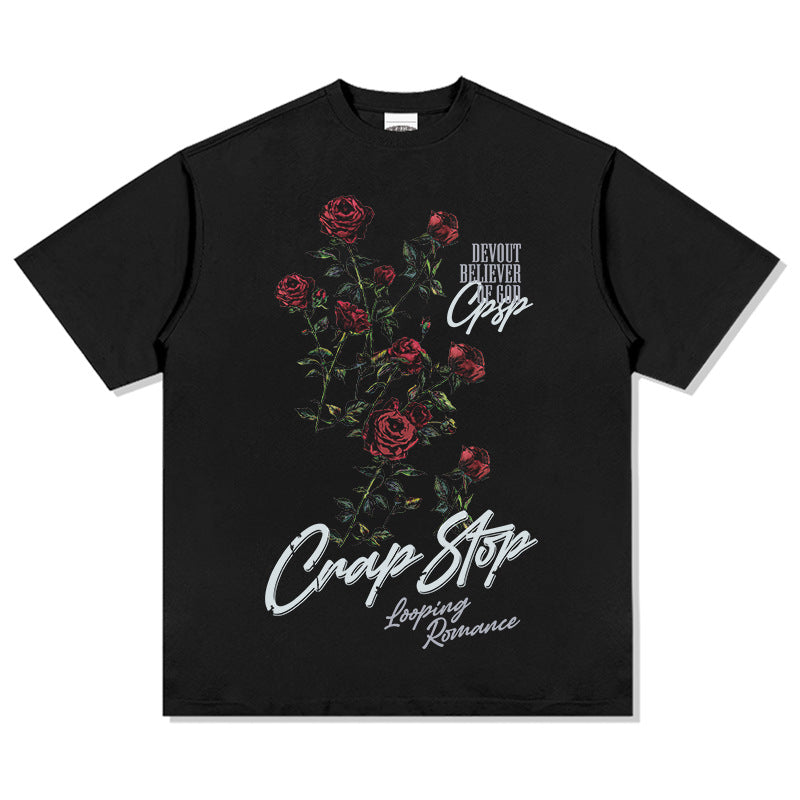 G.Z邁阿密南岸✥𝔾𝕣𝕠𝕦𝕟𝕕ℤ𝕖𝕣𝕠®✥2025年南裝大佬/美式嘻哈寬鬆重磅數城市玫瑰男女中性T-Shirt上衣