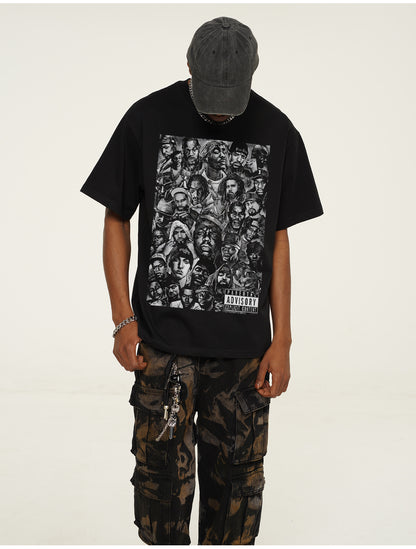 G.Z邁阿密南岸𝔾𝕣𝕠𝕦𝕟𝕕ℤ𝕖𝕣𝕠®✥南裝大佬✥ 美式嘻哈水洗重磅數男女中性經典嘻哈明星短袖上衣T-Shirt(亞洲版型)