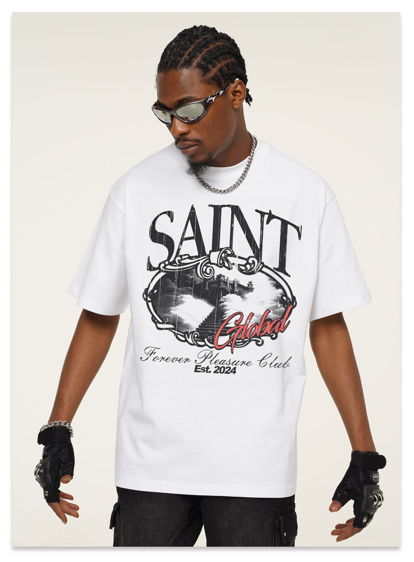 G.Z邁阿密南岸𝔾𝕣𝕠𝕦𝕟𝕕ℤ𝕖𝕣𝕠®✥南裝大佬✥ 美式嘻哈水洗重磅數男女中性Saint短袖上衣T-Shirt(亞洲版型)