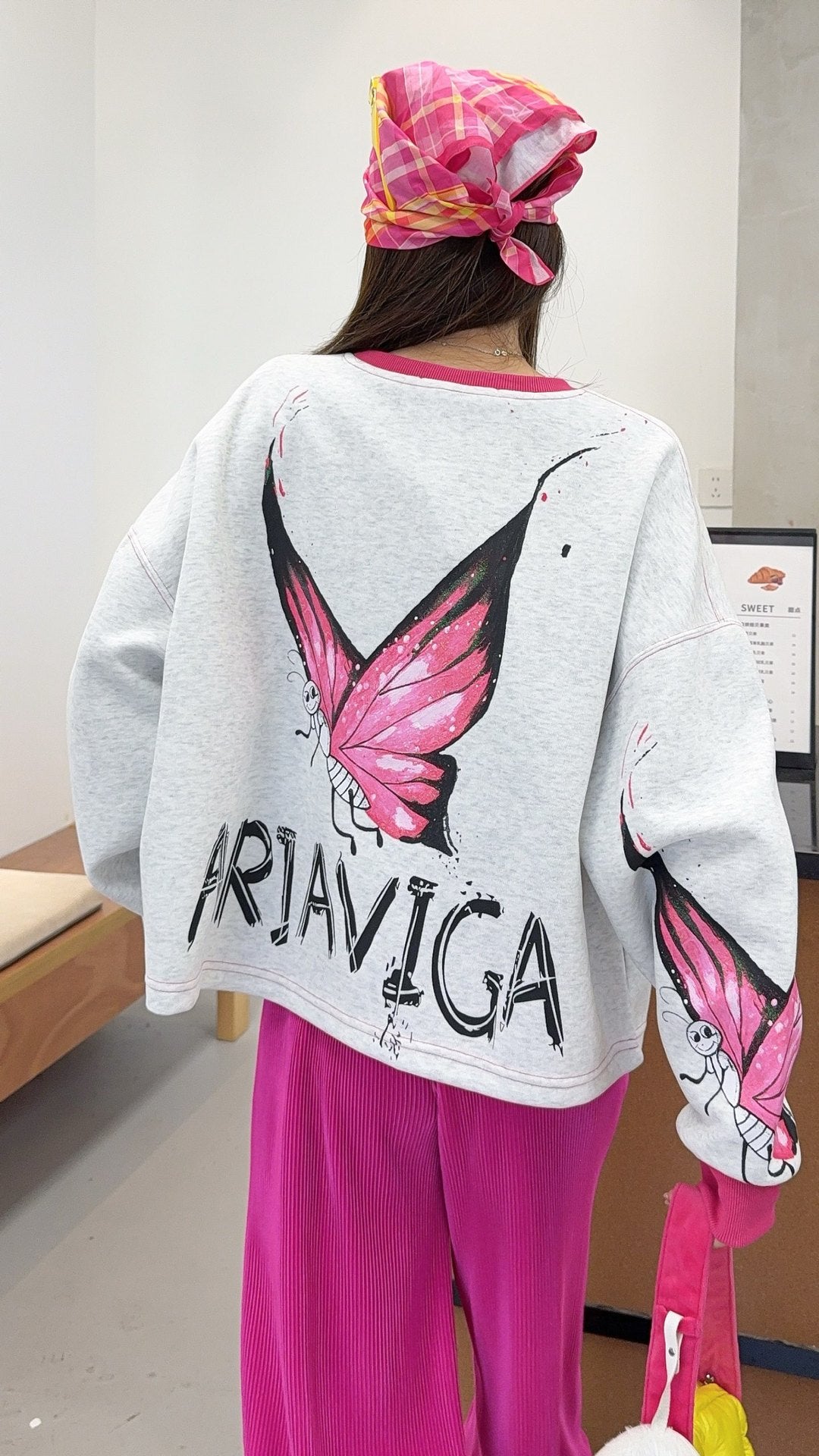 🄶🅁🄾🅄🄽🄳♾🅉🄴🅁🄾25-26SS♾無性別穿搭OverSize美式新款炫彩蝴蝶長袖上衣T-SHIRT(現貨優惠)