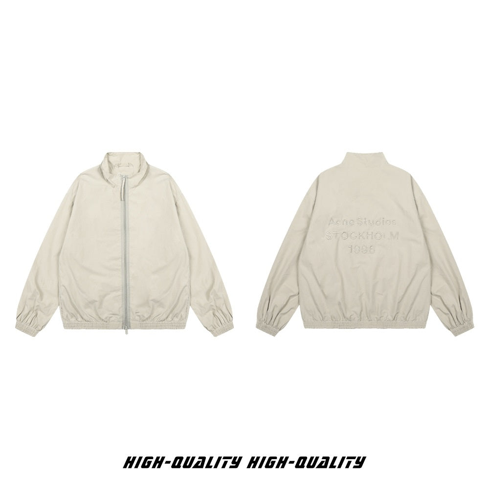 𝔾𝕣𝕠𝕦𝕟𝕕ℤ𝕖𝕣𝕠®2026年秋冬款復古防風立領刺繡雙層寬鬆夾克外套