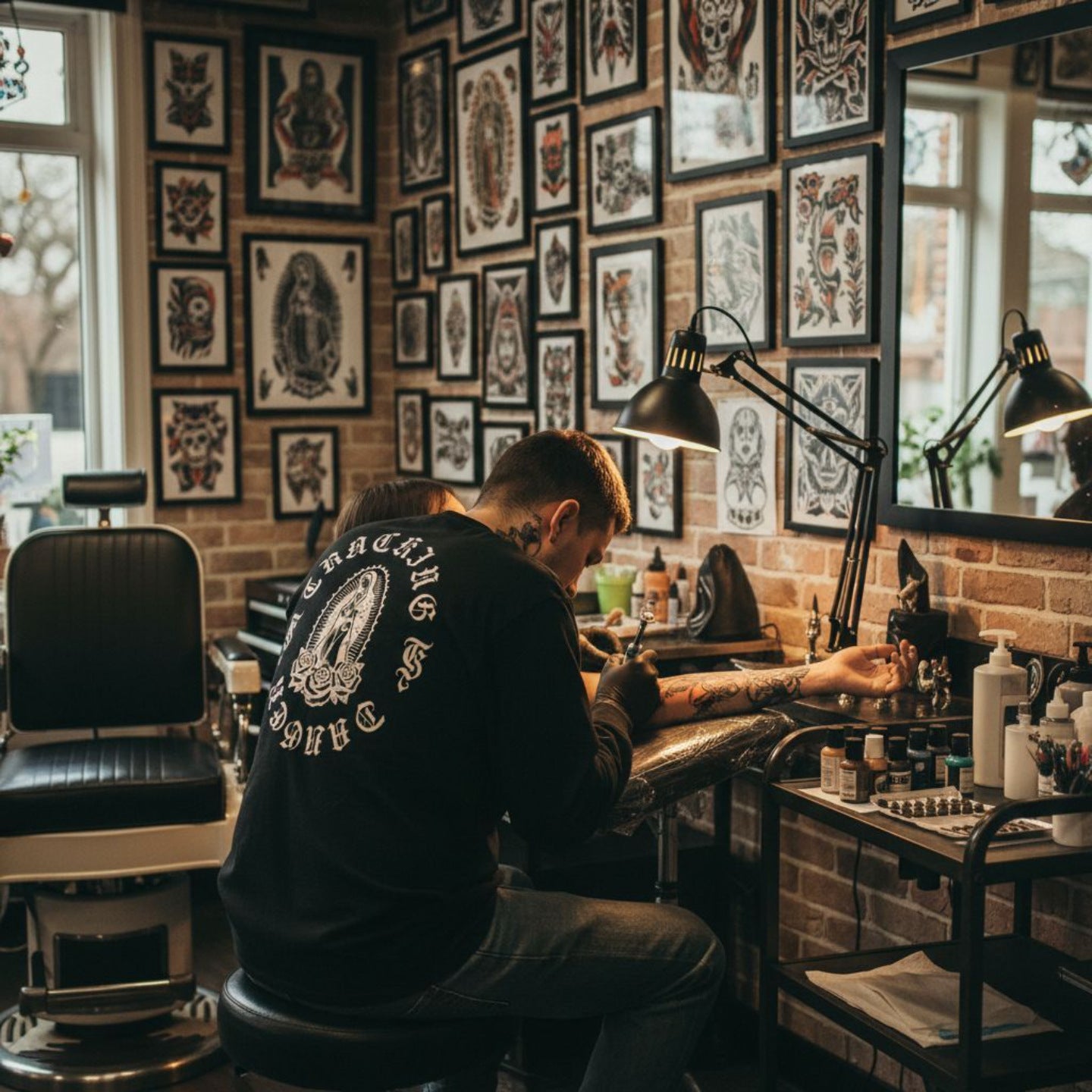 𝔾𝕣𝕠𝕦𝕟𝕕ℤ𝕖𝕣𝕠🎭♠墨西哥♠匪幫⚂25-26年⚅美式嘻哈厚磅數聖母內搭長袖男女上衣T-SHIRT