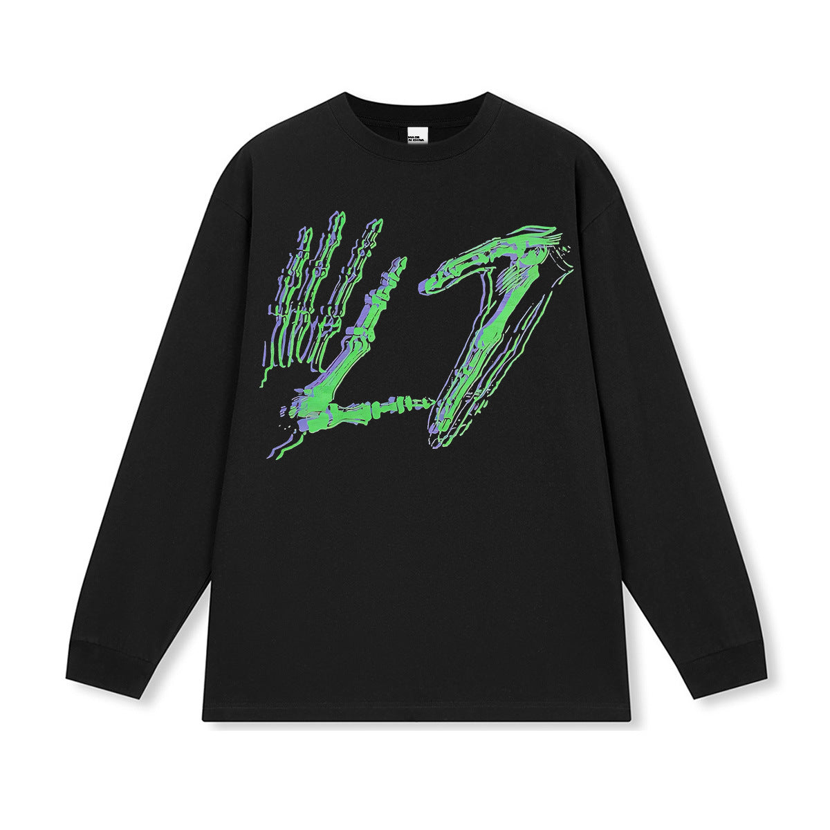 G.Z邁阿密南岸𝔾𝕣𝕠𝕦𝕟𝕕ℤ𝕖𝕣𝕠®✥南裝大佬✥ 美式嘻哈水280g骷髏手勢長袖上衣T-Shirt