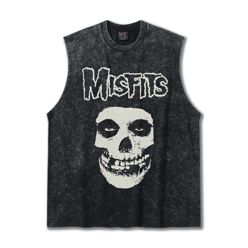 G.Z邁阿密南岸𝔾𝕣𝕠𝕦𝕟𝕕ℤ𝕖𝕣𝕠®✥南裝大佬✥ 美式嘻哈水洗重磅數男女中性Misfits坎肩背心亞洲版型)