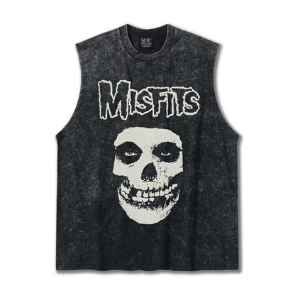 G.Z邁阿密南岸𝔾𝕣𝕠𝕦𝕟𝕕ℤ𝕖𝕣𝕠®✥南裝大佬✥ 美式嘻哈水洗重磅數男女中性Misfits坎肩背心亞洲版型)