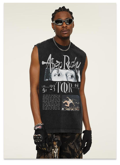 G.Z邁阿密南岸𝔾𝕣𝕠𝕦𝕟𝕕ℤ𝕖𝕣𝕠®✥南裝大佬✥ 美式嘻哈水洗重磅數男女中性ASAP ROCKY坎肩背心亞洲版型)