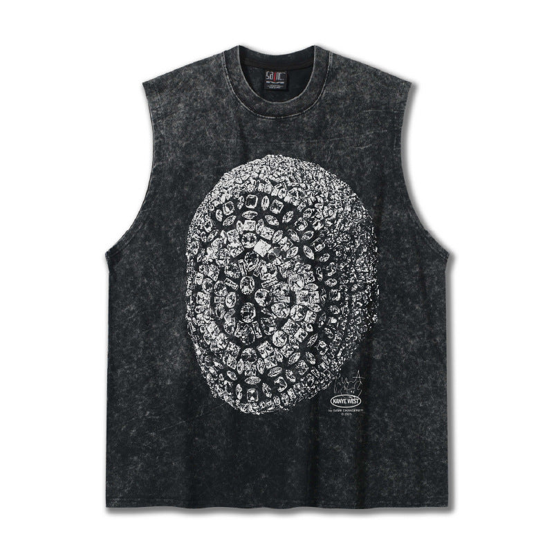 G.Z邁阿密南岸𝔾𝕣𝕠𝕦𝕟𝕕ℤ𝕖𝕣𝕠®✥南裝大佬✥ 美式嘻哈水洗重磅數男女中性kanye west坎肩背心亞洲版型)