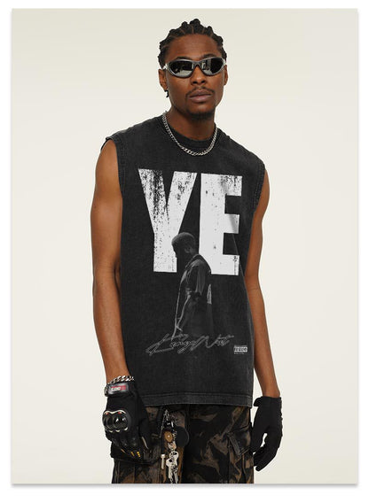 G.Z邁阿密南岸𝔾𝕣𝕠𝕦𝕟𝕕ℤ𝕖𝕣𝕠®✥南裝大佬✥ 美式嘻哈水洗重磅數男女中性YE坎肩背心亞洲版型)