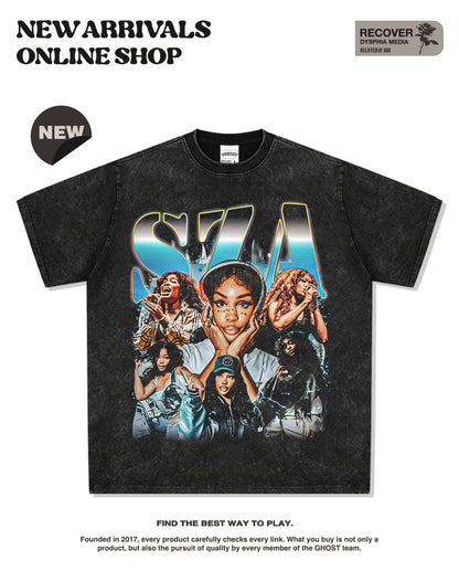 G.Z邁阿密南岸✥𝔾𝕣𝕠𝕦𝕟𝕕ℤ𝕖𝕣𝕠®✥2025年南裝大佬/美式嘻哈寬鬆重磅數SZA男女中性T-Shirt上衣