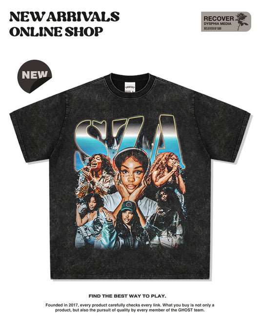 G.Z邁阿密南岸✥𝔾𝕣𝕠𝕦𝕟𝕕ℤ𝕖𝕣𝕠®✥2025年南裝大佬/美式嘻哈寬鬆重磅數SZA男女中性T-Shirt上衣