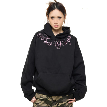 𝔾𝕣𝕠𝕦𝕟𝕕ℤ𝕖𝕣𝕠®2026年秋冬款復古新款厚磅數電繡字母連帽長袖T-shrit