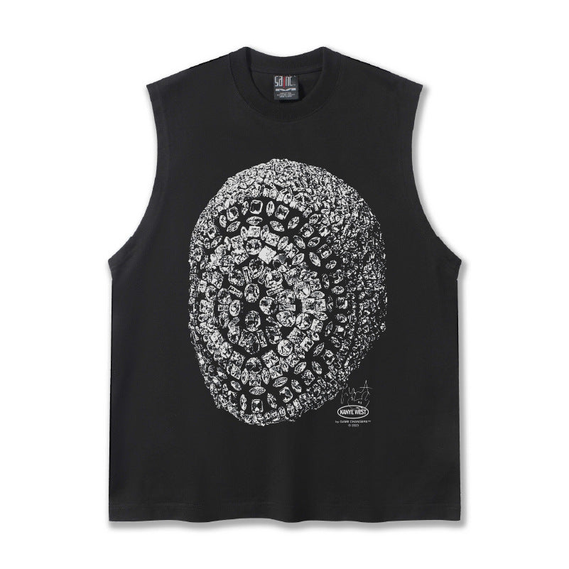 G.Z邁阿密南岸𝔾𝕣𝕠𝕦𝕟𝕕ℤ𝕖𝕣𝕠®✥南裝大佬✥ 美式嘻哈水洗重磅數男女中性kanye west坎肩背心亞洲版型)