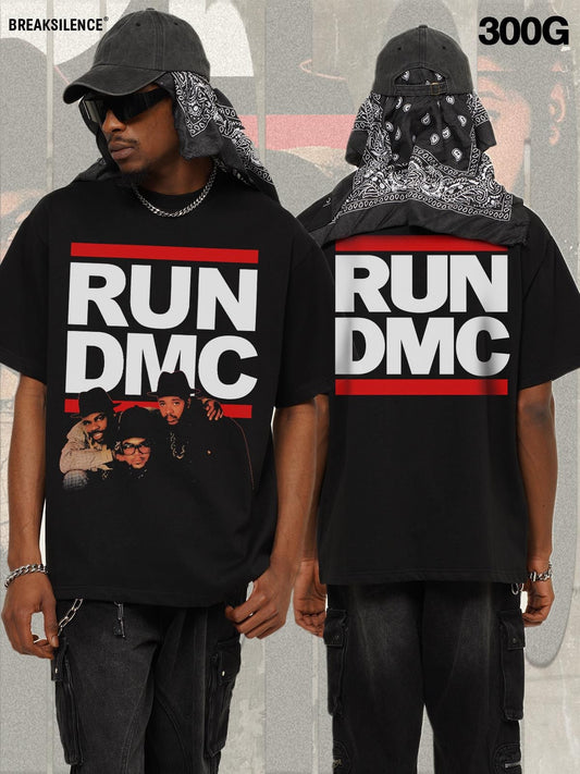 G.Z邁阿密南岸𝔾𝕣𝕠𝕦𝕟𝕕ℤ𝕖𝕣𝕠®✥南裝大佬✥ 美式嘻哈水洗重磅數男女中性RUN DMC短袖上衣T-Shirt(亞洲版型)