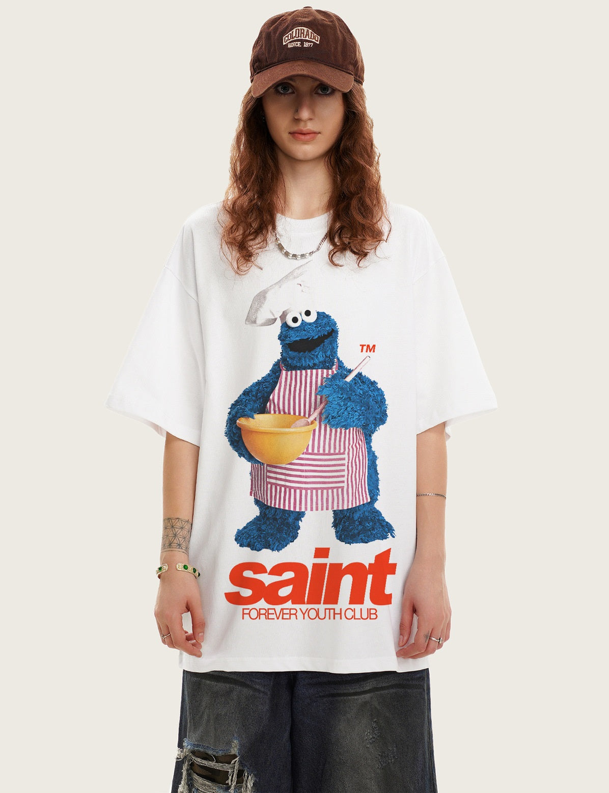 G.Z邁阿密南岸𝔾𝕣𝕠𝕦𝕟𝕕ℤ𝕖𝕣𝕠®✥南裝大佬✥ 美式嘻哈水洗重磅數男女中性餅乾怪獸T-Shirt短袖上衣(亞洲版型)