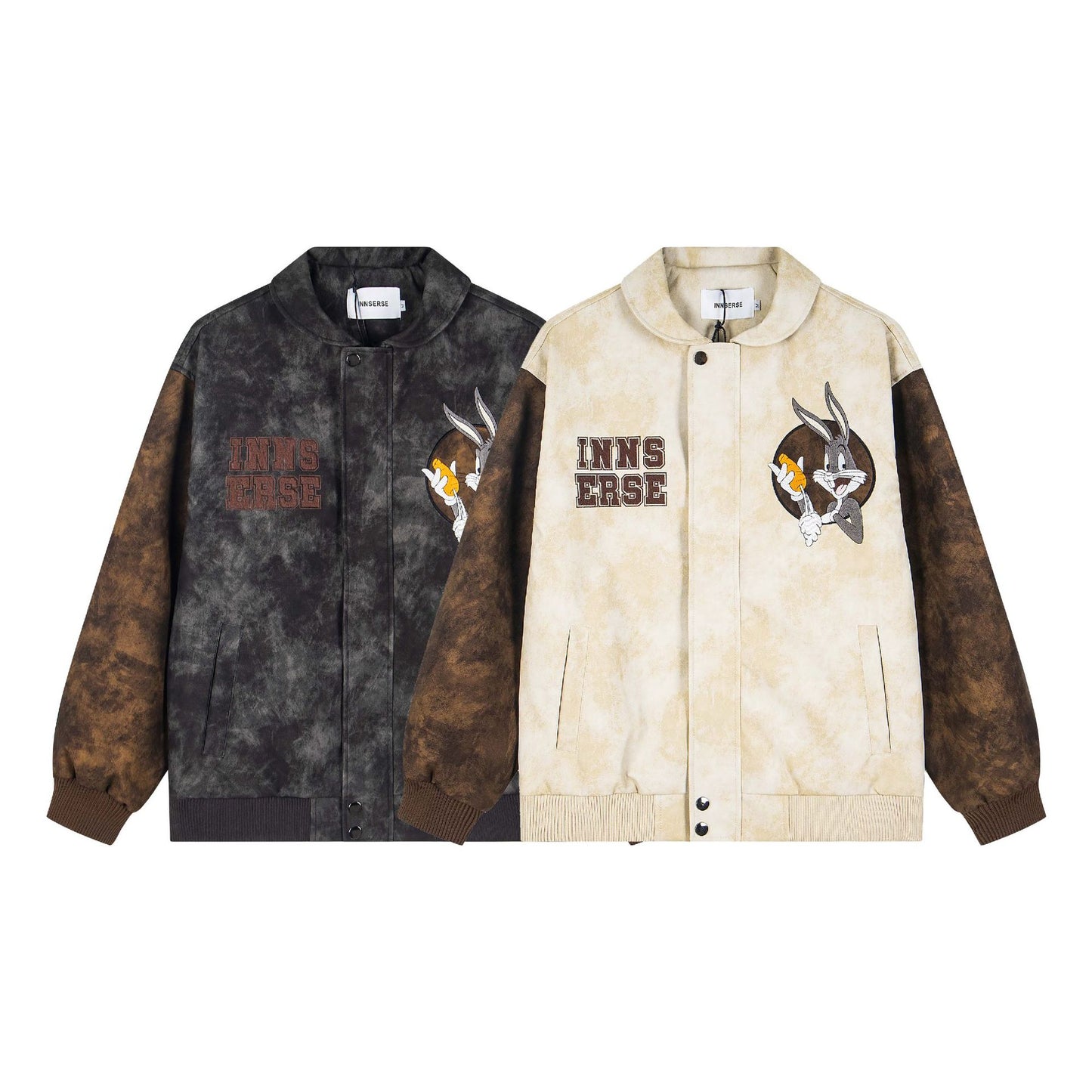 𝔾𝕣𝕠𝕦𝕟𝕕ℤ𝕖𝕣𝕠®2026年秋冬款復古麂皮電繡卡通機車夾克外套(限量)