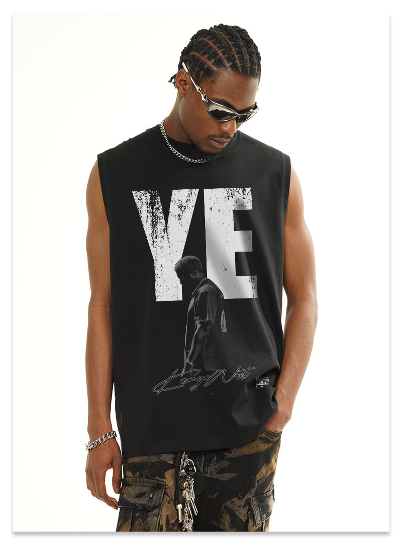 G.Z邁阿密南岸𝔾𝕣𝕠𝕦𝕟𝕕ℤ𝕖𝕣𝕠®✥南裝大佬✥ 美式嘻哈水洗重磅數男女中性YE坎肩背心亞洲版型)