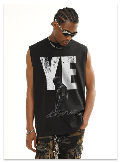 G.Z邁阿密南岸𝔾𝕣𝕠𝕦𝕟𝕕ℤ𝕖𝕣𝕠®✥南裝大佬✥ 美式嘻哈水洗重磅數男女中性YE坎肩背心亞洲版型)