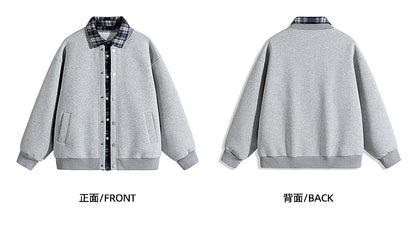 𝔾𝕣𝕠𝕦𝕟𝕕ℤ𝕖𝕣𝕠®2026年秋冬款復古假兩件式立領百搭棒球夾克外套