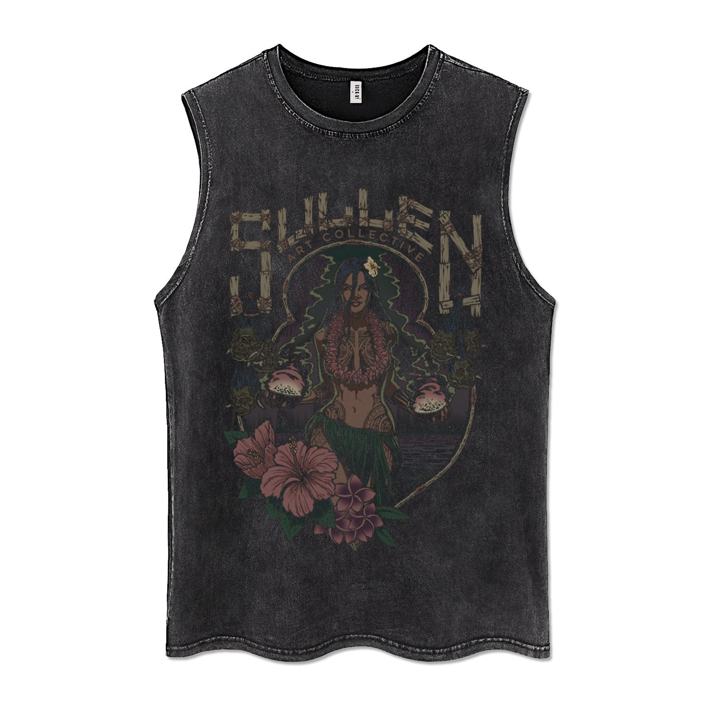 ♠ 𝔾𝕣𝕠𝕦𝕟𝕕ℤ𝕖𝕣𝕠♠美式風格夏日新款水洗厚磅數海島女郎坎肩無袖背心T-Shirt