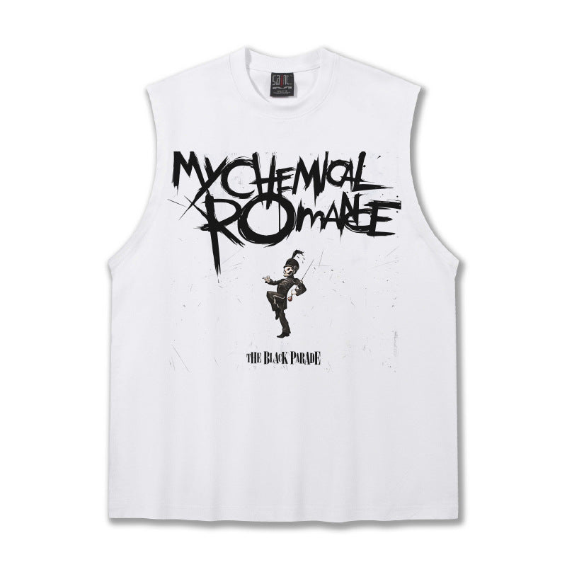 G.Z邁阿密南岸𝔾𝕣𝕠𝕦𝕟𝕕ℤ𝕖𝕣𝕠®✥南裝大佬✥ 美式嘻哈水洗重磅數男女中性My Chemica坎肩背心亞洲版型)