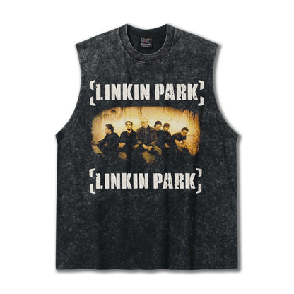 G.Z邁阿密南岸𝔾𝕣𝕠𝕦𝕟𝕕ℤ𝕖𝕣𝕠®✥南裝大佬✥ 美式嘻哈水洗重磅數男女中性Linkin Park坎肩背心亞洲版型)