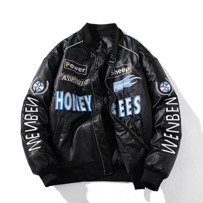 🔥𝔾𝕣𝕠𝕦𝕟𝕕⇔ℤ𝕖𝕣𝕠®25-26年秋冬新款vintag經典刺繡復古PU皮革機車夾克外套4色