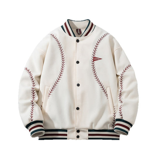 🔥𝔾𝕣𝕠𝕦𝕟𝕕⇔ℤ𝕖𝕣𝕠®25-26年秋冬新款vintag復古棒球縫線刺繡大學棒球外套