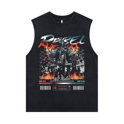 ♠𝔾𝕣𝕠𝕦𝕟𝕕ℤ𝕖𝕣𝕠♠美式風格夏日新款水洗破壞厚磅多款式圖片C區坎肩無袖背心