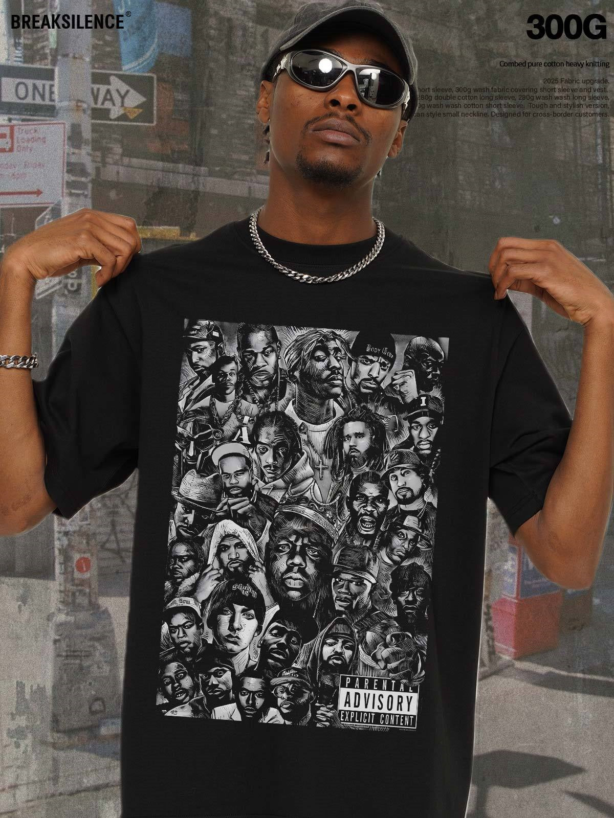 G.Z邁阿密南岸𝔾𝕣𝕠𝕦𝕟𝕕ℤ𝕖𝕣𝕠®✥南裝大佬✥ 美式嘻哈水洗重磅數男女中性經典嘻哈明星短袖上衣T-Shirt(亞洲版型)