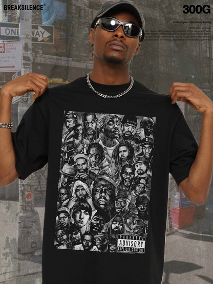 G.Z邁阿密南岸𝔾𝕣𝕠𝕦𝕟𝕕ℤ𝕖𝕣𝕠®✥南裝大佬✥ 美式嘻哈水洗重磅數男女中性經典嘻哈明星短袖上衣T-Shirt(亞洲版型)