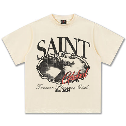 G.Z邁阿密南岸𝔾𝕣𝕠𝕦𝕟𝕕ℤ𝕖𝕣𝕠®✥南裝大佬✥ 美式嘻哈水洗重磅數男女中性Saint短袖上衣T-Shirt(亞洲版型)
