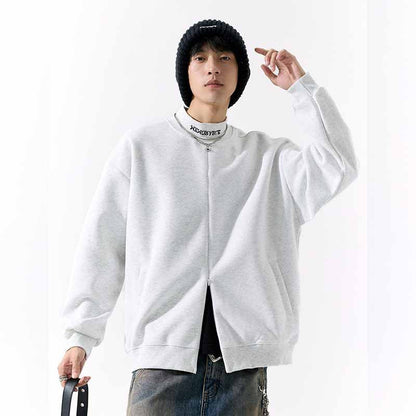 𝔾𝕣𝕠𝕦𝕟𝕕ℤ𝕖𝕣𝕠®2026年秋冬款復古刺繡字母中領半拉練圓領長袖T-SHIRT