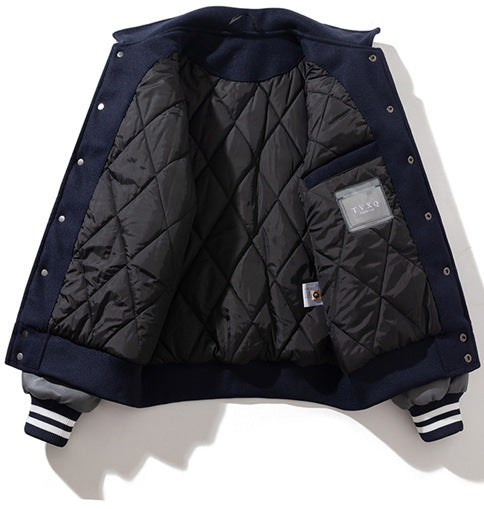 🔥𝔾𝕣𝕠𝕦𝕟𝕕⇔ℤ𝕖𝕣𝕠®25-26年秋冬新款vintag復古翻領PU皮革電繡大學棒球外套