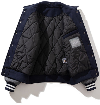 🔥𝔾𝕣𝕠𝕦𝕟𝕕⇔ℤ𝕖𝕣𝕠®25-26年秋冬新款vintag復古翻領PU皮革電繡大學棒球外套