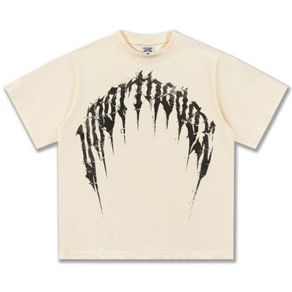 G.Z邁阿密南岸𝔾𝕣𝕠𝕦𝕟𝕕ℤ𝕖𝕣𝕠®✥南裝大佬✥ 美式嘻哈水洗重磅數男女中性荊棘文字短袖上衣T-Shirt(亞洲版型)