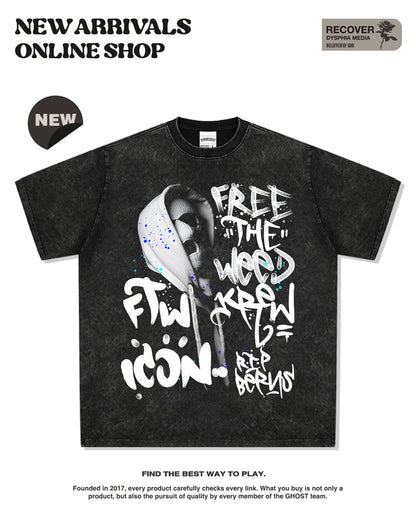 G.Z邁阿密南岸✥𝔾𝕣𝕠𝕦𝕟𝕕ℤ𝕖𝕣𝕠®✥2025年南裝大佬/美式嘻哈寬鬆重磅數時尚匪徒男女中性T-Shirt上衣