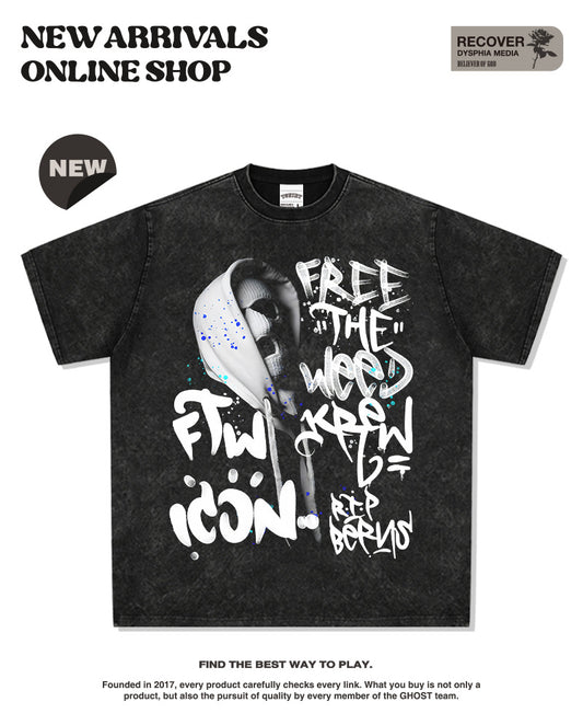 G.Z邁阿密南岸✥𝔾𝕣𝕠𝕦𝕟𝕕ℤ𝕖𝕣𝕠®✥2025年南裝大佬/美式嘻哈寬鬆重磅數時尚匪徒男女中性T-Shirt上衣