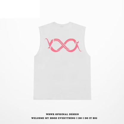 ♠𝔾𝕣𝕠𝕦𝕟𝕕ℤ𝕖𝕣𝕠♠美式風格夏日新款棉質無限符號大尺寸無袖背心