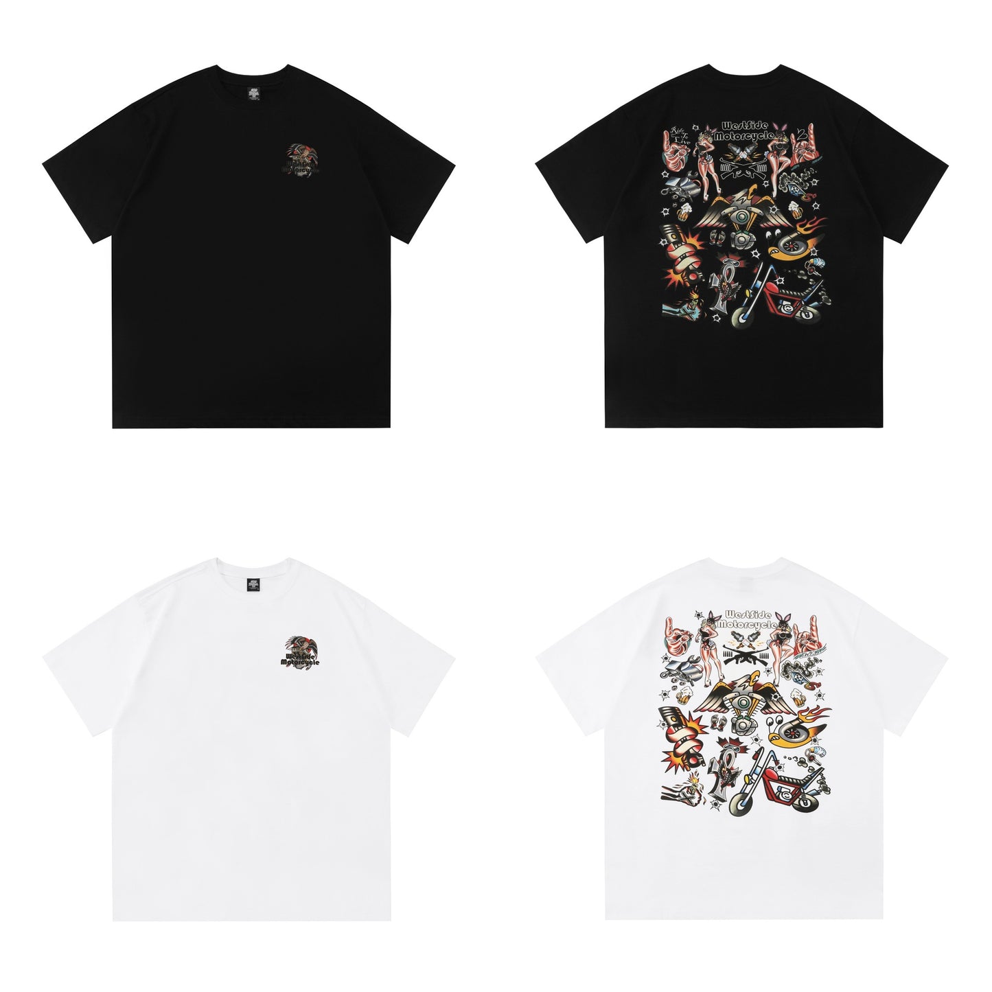 𝔾𝕣𝕠𝕦𝕟𝕕ℤ𝕖𝕣𝕠🎭♠墨西哥♠匪幫⚂2025年⚅美式嘻哈寬鬆彩色機車刺青短袖上衣T-SHIRT