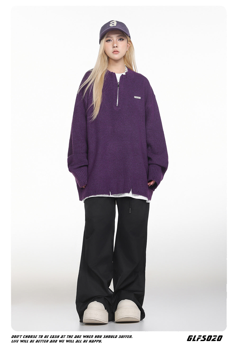 𝔾𝕣𝕠𝕦𝕟𝕕ℤ𝕖𝕣𝕠®2026年秋冬款簡約做舊針織套頭毛衣長袖上衣