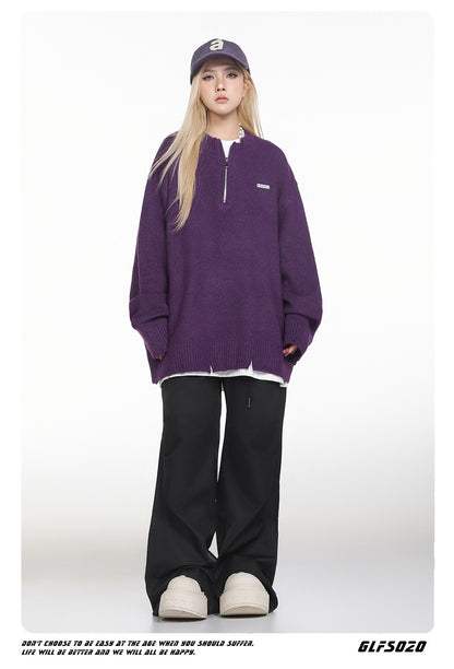 𝔾𝕣𝕠𝕦𝕟𝕕ℤ𝕖𝕣𝕠®2026年秋冬款簡約做舊針織套頭毛衣長袖上衣