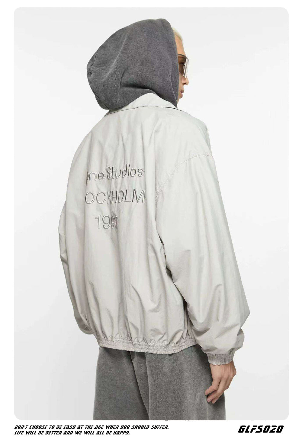 𝔾𝕣𝕠𝕦𝕟𝕕ℤ𝕖𝕣𝕠®2026年秋冬款復古防風立領刺繡雙層寬鬆夾克外套