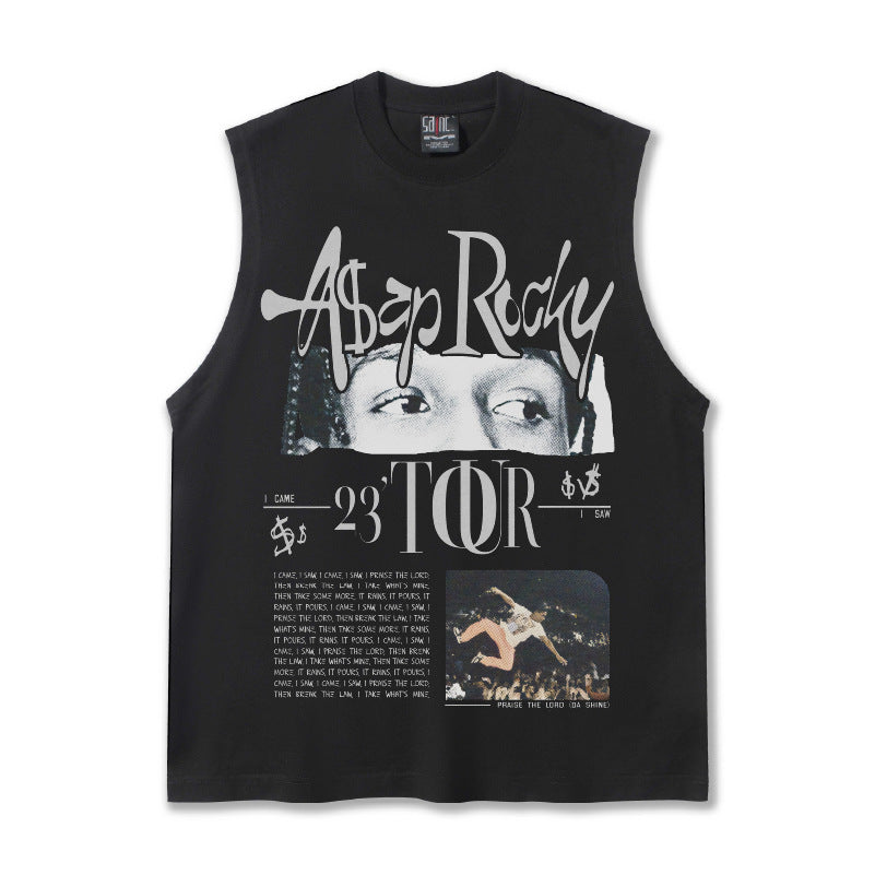 G.Z邁阿密南岸𝔾𝕣𝕠𝕦𝕟𝕕ℤ𝕖𝕣𝕠®✥南裝大佬✥ 美式嘻哈水洗重磅數男女中性ASAP ROCKY坎肩背心亞洲版型)