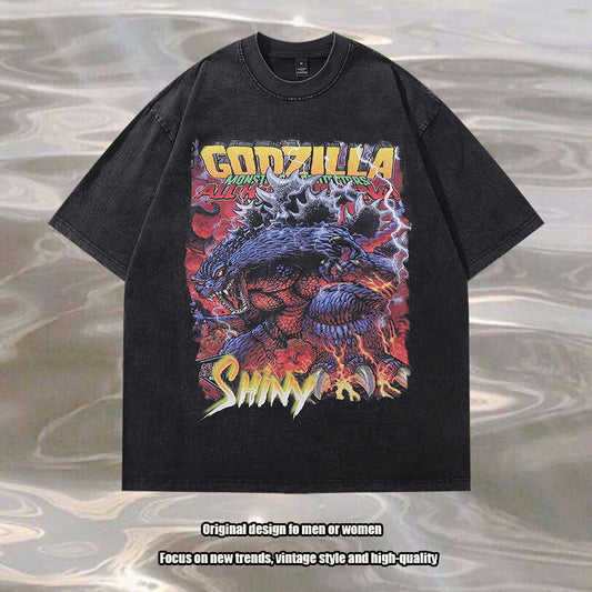 G.Z 邁阿密南岸✥𝔾𝕣𝕠𝕦𝕟𝕕ℤ𝕖𝕣𝕠®✥２０２4南裝大佬/美式嘻哈寬鬆究極哥斯拉厚磅數純棉男女中性T-Shirt上衣