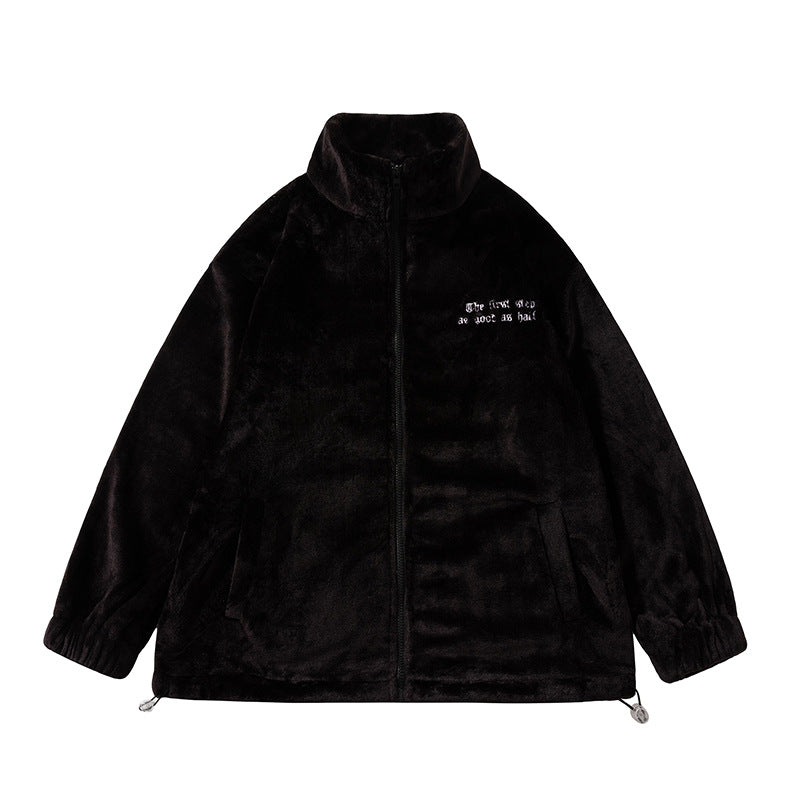 G.Z邁阿密南岸𝔾𝕣𝕠𝕦𝕟𝕕ℤ𝕖𝕣𝕠®✥南裝大佬✥ 美式毛茸茸嘻哈刺繡立領保暖外套(限量)