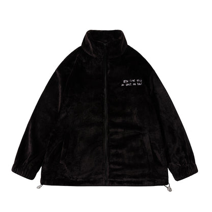 G.Z邁阿密南岸𝔾𝕣𝕠𝕦𝕟𝕕ℤ𝕖𝕣𝕠®✥南裝大佬✥ 美式毛茸茸嘻哈刺繡立領保暖外套(限量)