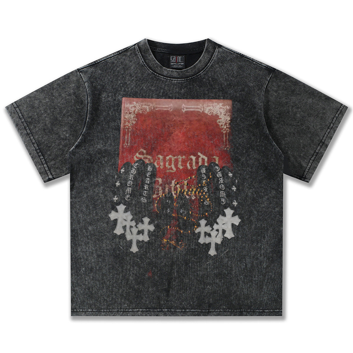 G.Z邁阿密南岸𝔾𝕣𝕠𝕦𝕟𝕕ℤ𝕖𝕣𝕠®✥南裝大佬✥ 美式嘻哈水洗重磅數男女中性Holy Code短袖上衣T-Shirt(亞洲版型)